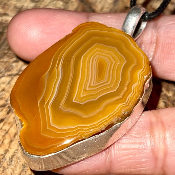 Rustic Brown Solar Agate Pendant 2 1/4” - Picture 4 of 15